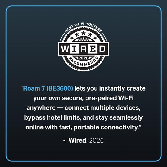 TP-Link Roam 7 BE3600 Wi-Fi 7 Portable Travel Router | Dual-Band, 2.5G Port, USB 3.0 | Multi-Modes in One | OpenVPN, WireGuard® | Public WiFi Sharing for Hotel/Cruise/RV/Plane | No 6 GHz | TL-WR3602BE