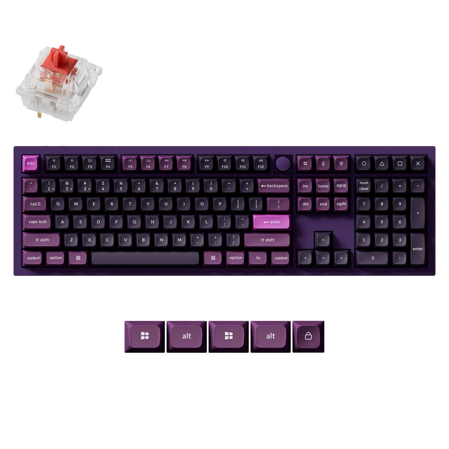 Keychron Q6 Pro Full-Size Wireless Bluetooth Mechanical Keyboard, Full Aluminum, Hot-Swappable Keychron Super Brown Switch, Launcher Programmable, NKRO Knob, KSA PBT Keycaps, Mac/Win/Linux - Purple