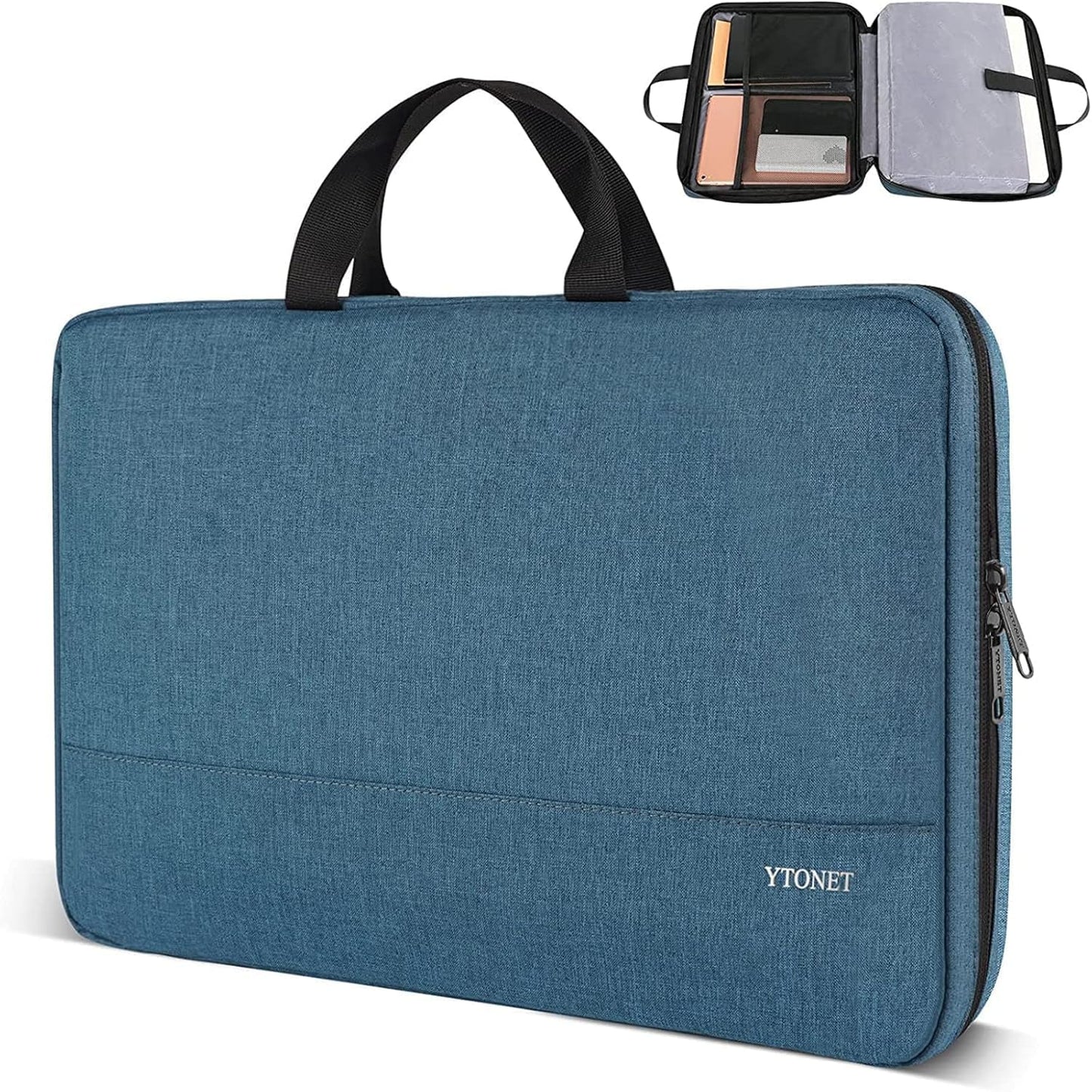 Ytonet Laptop Case, 15.6 inch TSA Laptop Sleeve Computer Bag Water Resistant Computer Case Carrying Cover Compatible for Lenovo, HP, Dell, Asus Notebook, Gifts for Men Women, Grey