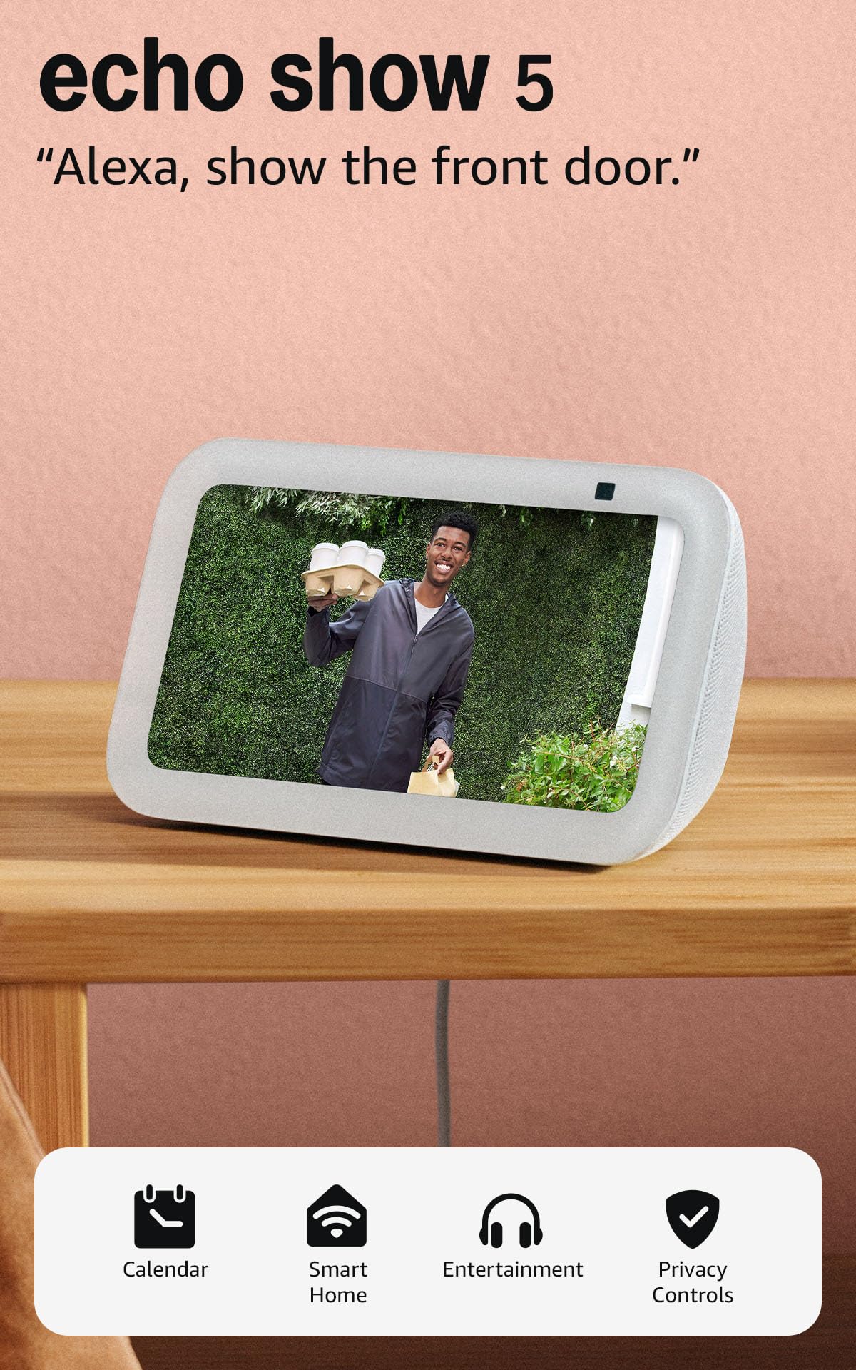 Amazon Echo Show 5 (newest model), Smart display, Designed for Alexa+, 2x the bass and clearer sound, Charcoal
