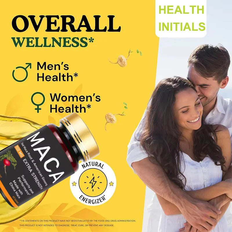 7in1 Premium Maca Root Capsules - with Ashwagandha, Ginseng, Tribulus, Shilajit, Shatavari & Black Pepper - Natural Energy, Performance & Mood Support