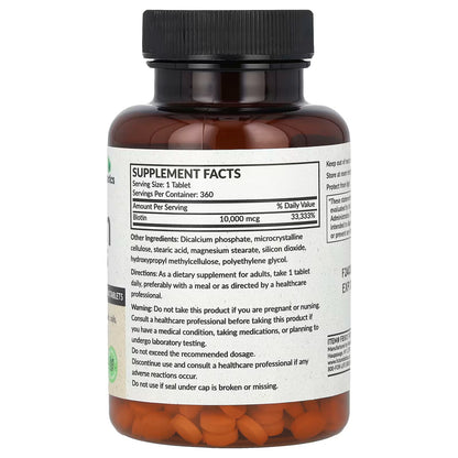 Futurebiotics Biotin 10,000 mcg | High-Potency Hair, Skin & Nail Support | Energy Metabolism Formula – 180 Vegetarian Tablets
