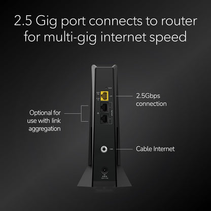 NETGEAR Nighthawk DOCSIS 3.1 Mid/high-Split Cable Modem (CM3000) – Approved for Today’s Fastest Speeds - Works with All Providers Incl. Xfinity, Spectrum, Cox - for Plans up to 2.5Gbps