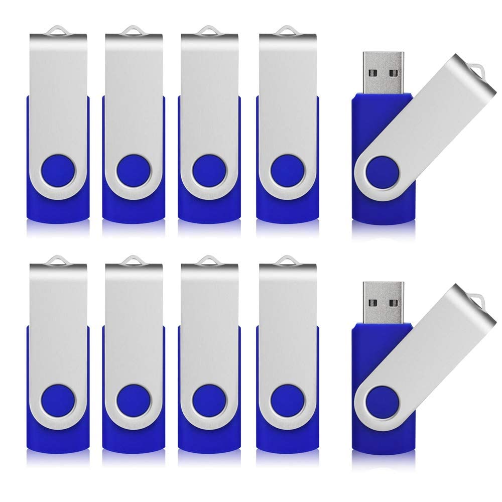 Aiibe 10 Pieces 32GB USB Flash Drive 10 Pack USB 2.0 Memory Stick Thumbdrives (Mix Colors : Black Blue Red Green Orange White Yellow Pink Purple Silver)