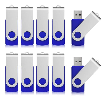 Aiibe 10 Pieces 32GB USB Flash Drive 10 Pack USB 2.0 Memory Stick Thumbdrives (Mix Colors : Black Blue Red Green Orange White Yellow Pink Purple Silver)