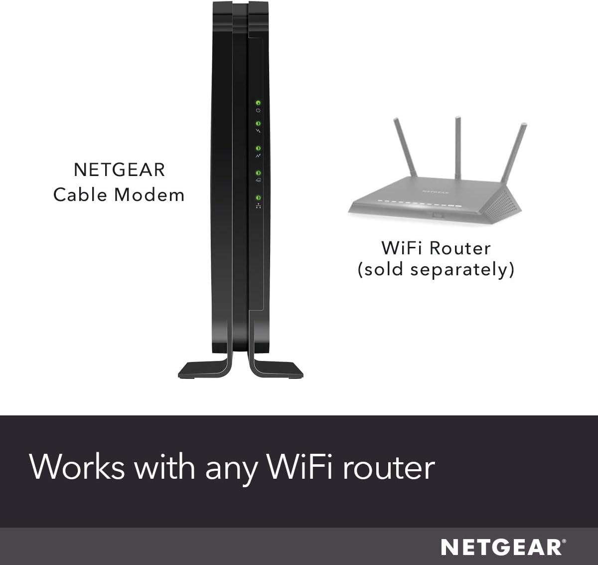 NETGEAR Cable Modem DOCSIS 3.0 (CM500) Compatible with Major Cable Providers Including Xfinity, Cox, for Plans Up to 400 Mbps