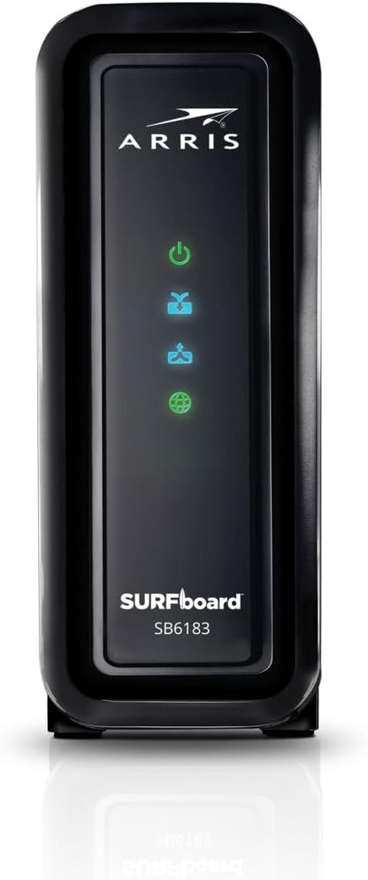 ARRIS (SB6183) -Cable Modem - Fast DOCSIS 3.0 16x4 Gigabit, [Check with your provider for compatibility], 1 Gbps Port, 400 Mbps Max Internet Speed, 2 Year Warranty
