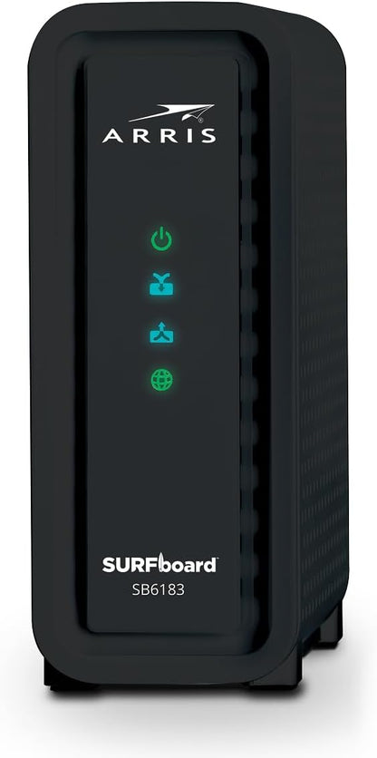 ARRIS (SB6183) -Cable Modem - Fast DOCSIS 3.0 16x4 Gigabit, [Check with your provider for compatibility], 1 Gbps Port, 400 Mbps Max Internet Speed, 2 Year Warranty