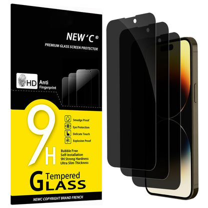 NEW'C 3 Pack Designed for iPhone 12,iPhone 12 Pro Screen Protector (6.1"), Enhanced Tempered Glass Protection, Case Friendly Bubble Free Ultra Resistant
