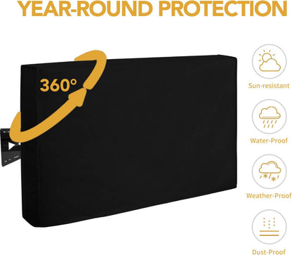 Outdoor TV Cover for 40 to 42 inches LCD, LED, Waterproof, Weatherproof and Dust-Proof TV Screen Protectors with Cleanig Cloth (42 inch,Black)