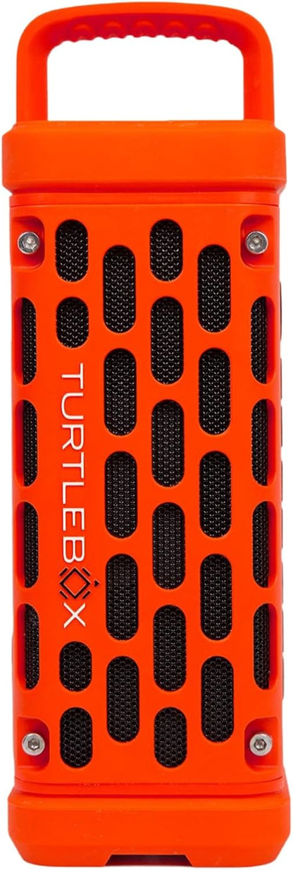 Turtlebox Ranger: Loud! Outdoor Portable Bluetooth 5.4 Speaker | Rugged, Waterproof, Ultra-Portable | Plays to 105db, Deep Bass, Shockproof, Unlimited Pairing for Full Stereo Experience, Orange