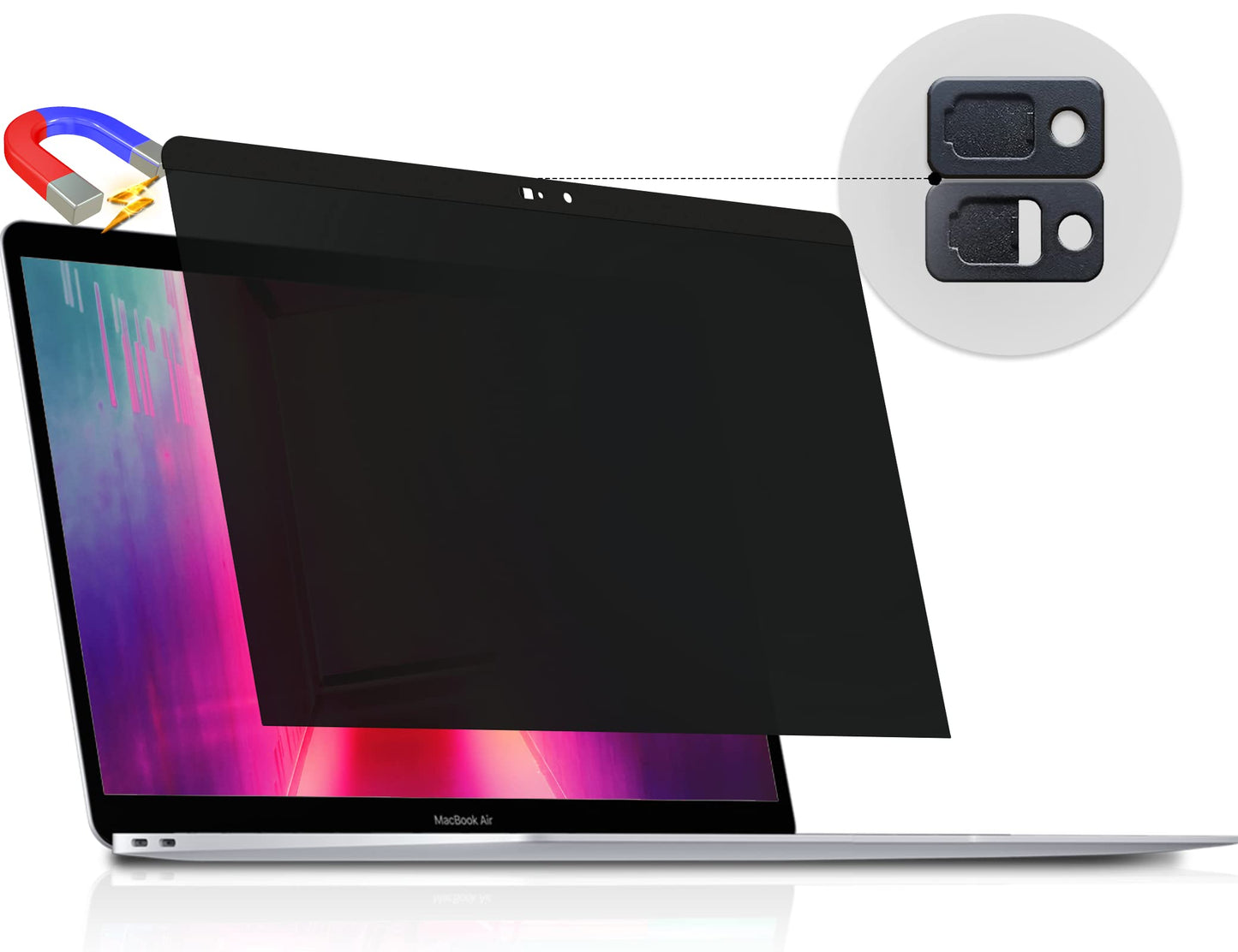 Peslv [2-Pack] 24 Inch Privacy Screen for Computer Monitor 16:9 Aspect Ratio, Eye Protection Anti Blue Light Glare Shield, 24inch Removable Black Blackout Anti Spy Desktop Security Private Filter