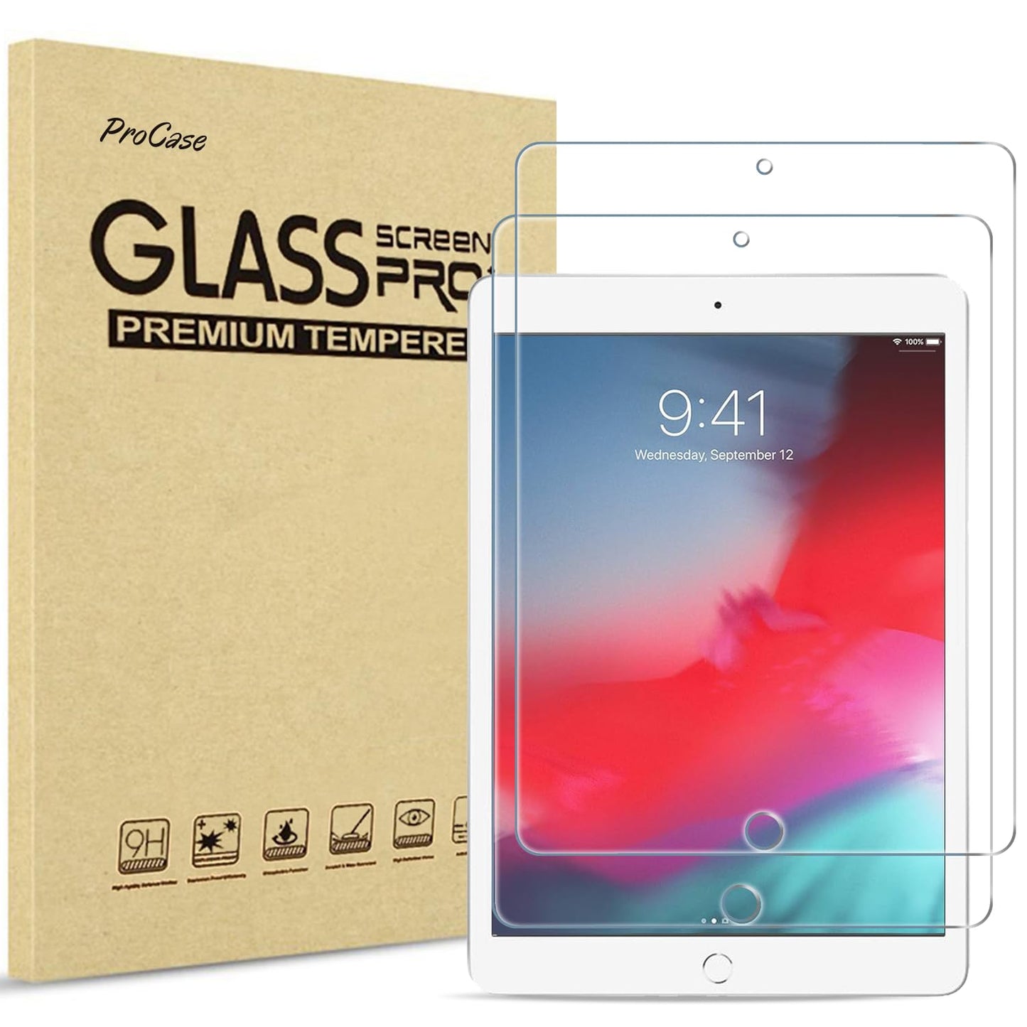 ProCase 2 Pcs Screen Protector for iPad A16 2025 11th Generation 11 Inch/iPad 10th 2022 10.9 Inch, Tempered Glass Film Guard -Clear