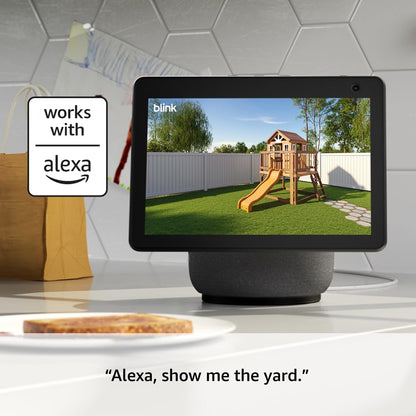 Blink Outdoor 4 – Wireless smart security camera, two-year battery life, 1080p HD day and infrared night live view, two-way talk. Sync Module Core included – 3 camera system
