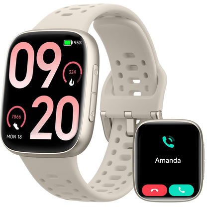 Smart Watches for Men Android iPhone (2 Bands), [1.85" AMOLED Screen] Smartwatch Fitness Tracker 3ATM Waterproof with Bluetooth Calls, AI Control, Heart Rate/SpO2/Sleep Monitor, 7 Days Battery