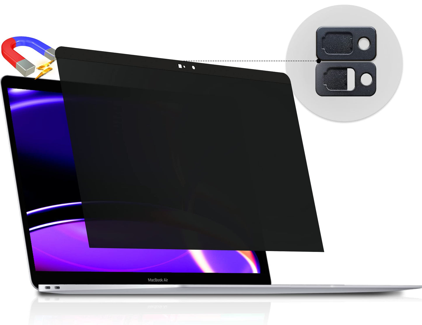 Peslv [2-Pack] 24 Inch Privacy Screen for Computer Monitor 16:9 Aspect Ratio, Eye Protection Anti Blue Light Glare Shield, 24inch Removable Black Blackout Anti Spy Desktop Security Private Filter