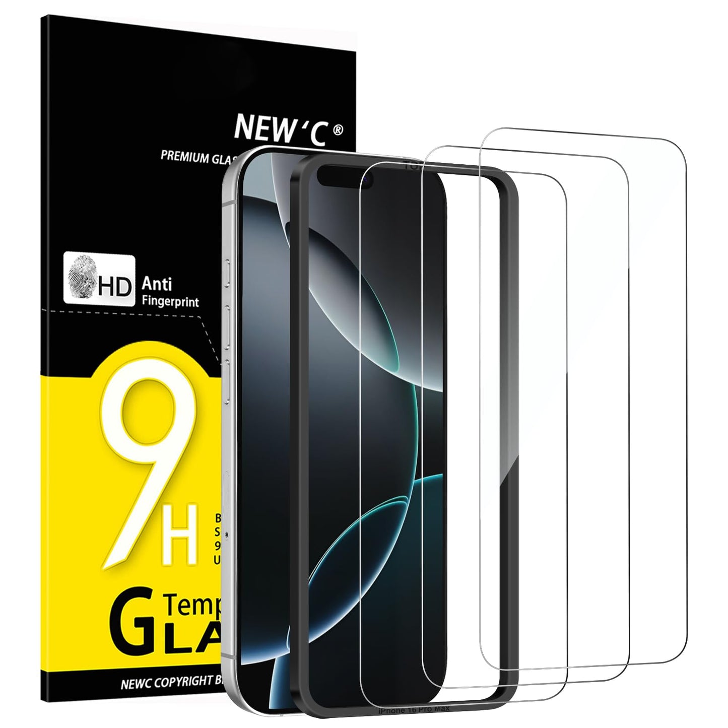NEW'C 3 Pack Designed for iPhone 12,iPhone 12 Pro Screen Protector (6.1"), Enhanced Tempered Glass Protection, Case Friendly Bubble Free Ultra Resistant