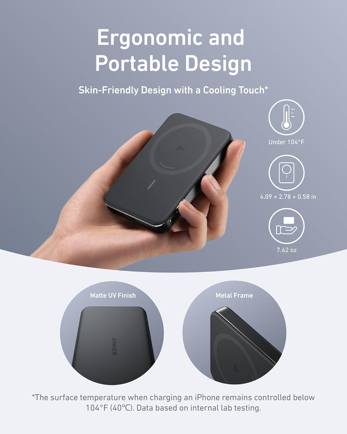 Anker MagGo Power Bank, Slim 10,000mAh Magnetic Battery Pack, Qi2 Certified 15W Ultra-Fast MagSafe Compatible Portable Charger, Ergonomic Design, for iPhone17/16/15/14 Series, and More
