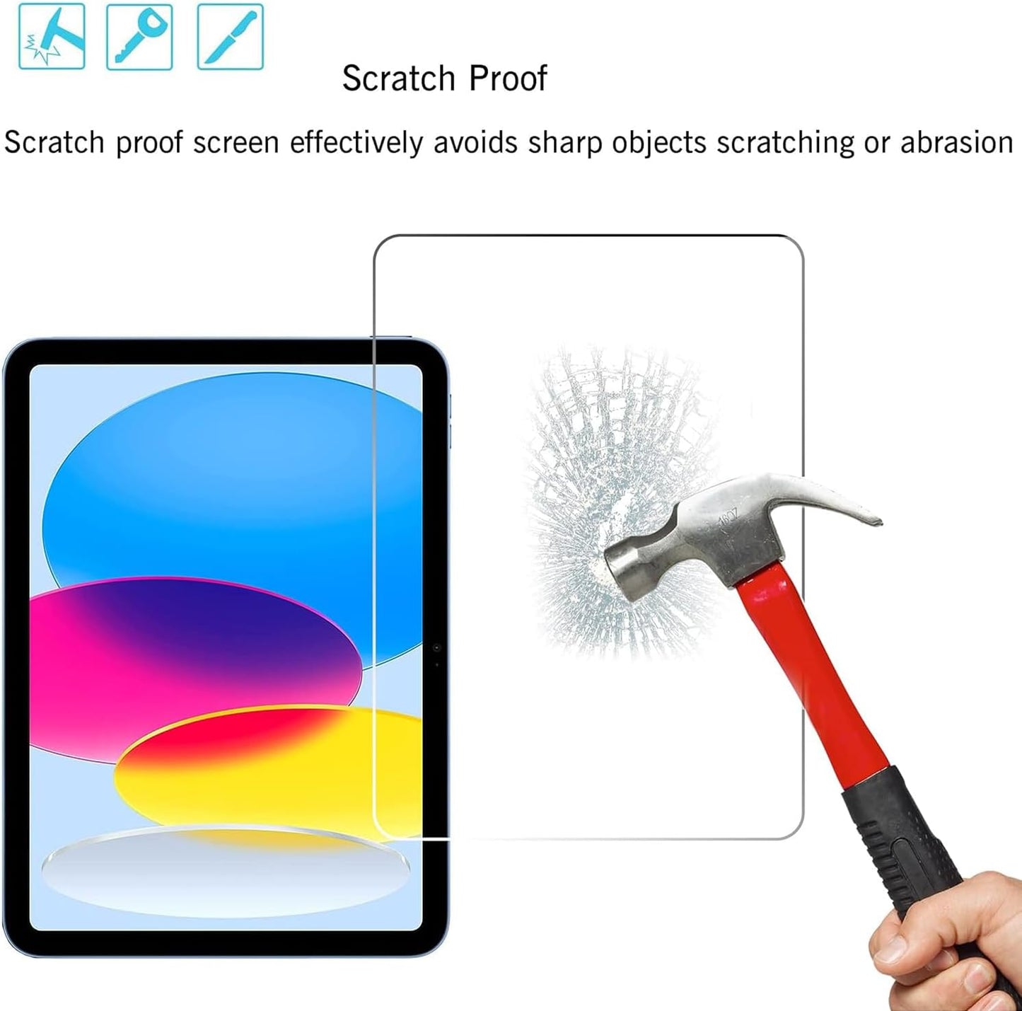 Ailun Screen Protector for iPad 11th A16 2025 [11 Inch] / 10th Generation 2022 [10.9 Inch], Tempered Glass [Face ID & Apple Pencil Compatible] Ultra Sensitive Case Friendly [2 Pack]