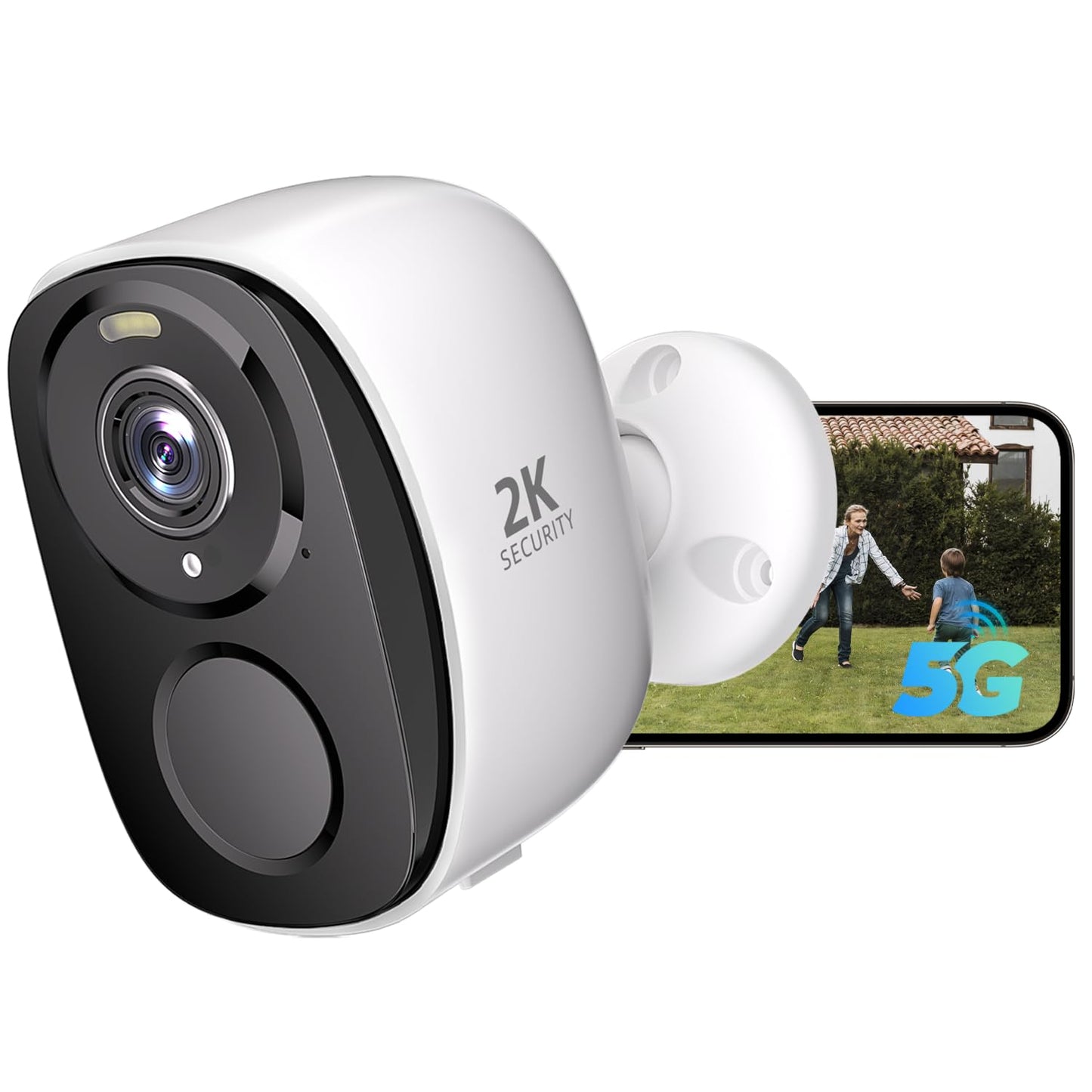Rraycom 4Pack 5G/2.4G Security Cameras Wireless Outdoor,2K Battery Powered AI Motion Detection Siren Alarm WiFi Home Indoor Camera, Color Night Vision, 2-Way Talk, Waterproof, Works w/Alexa, Cloud/SD