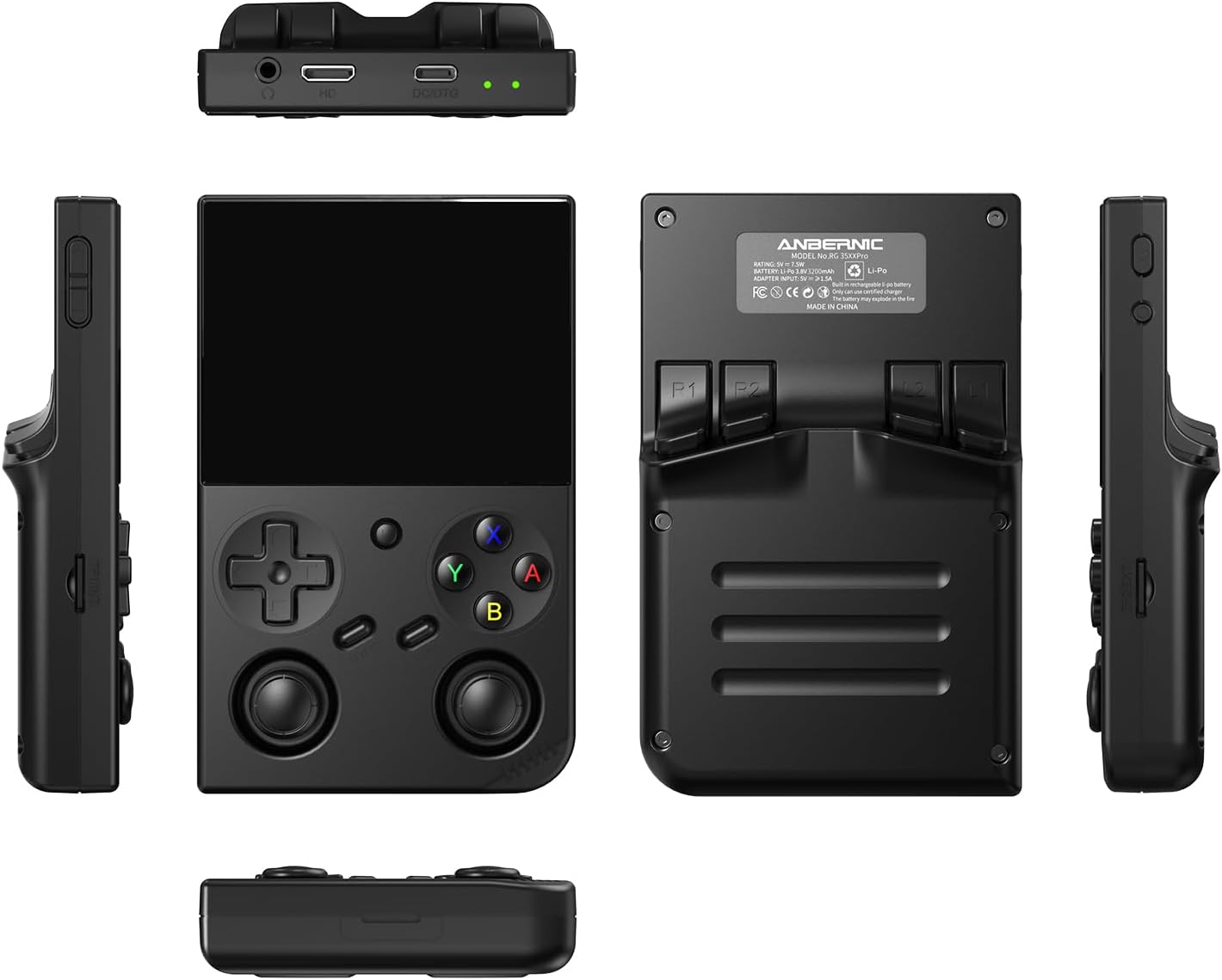 Anbernic RG35XX Pro Retro Handheld Game Console, 3.5" IPS OCA Screen, Linux System, 64GB, WiFi Bluetooth, HDMI Output, 7H Battery, Ideal for Travel Commute Home Outdoor RG35XXPro Black