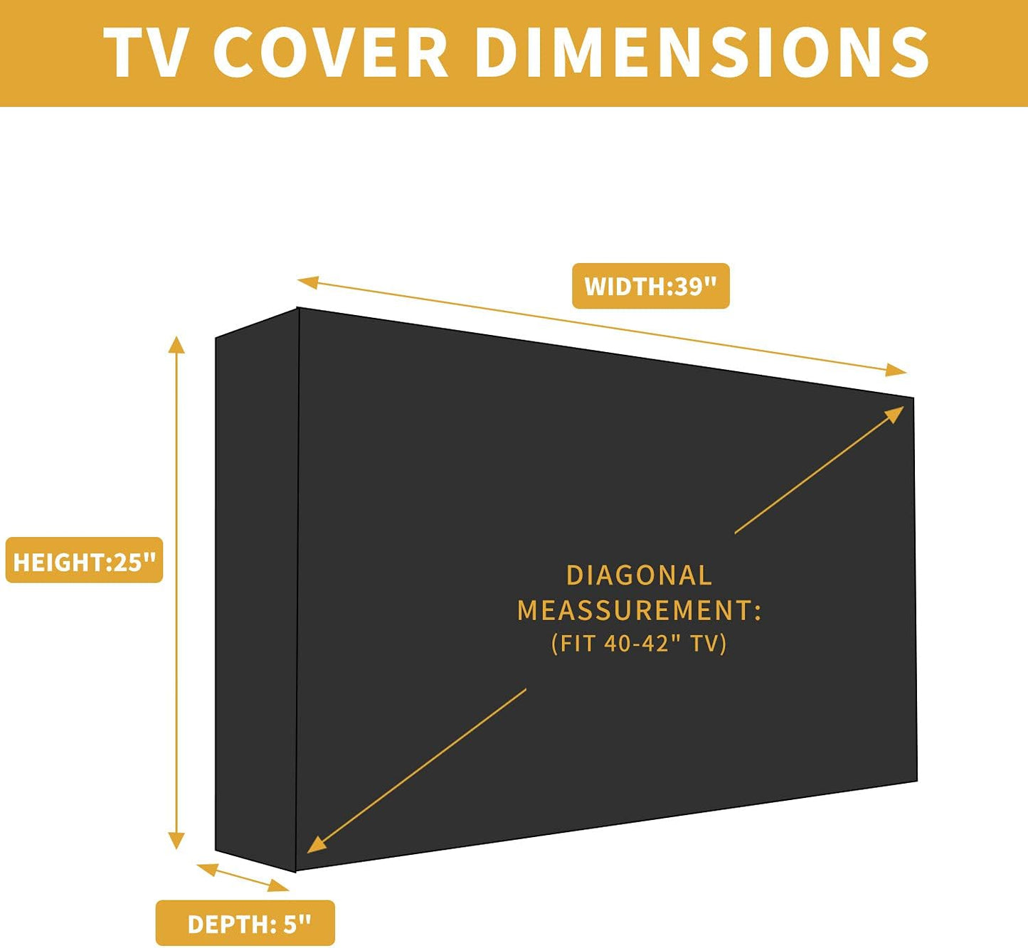 Outdoor TV Cover for 40 to 42 inches LCD, LED, Waterproof, Weatherproof and Dust-Proof TV Screen Protectors with Cleanig Cloth (42 inch,Black)