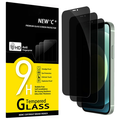 NEW'C 3 Pack Designed for iPhone 12,iPhone 12 Pro Screen Protector (6.1"), Enhanced Tempered Glass Protection, Case Friendly Bubble Free Ultra Resistant