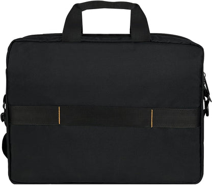 Amazon Basics 15.6 in Laptop Bag with Shoulder Strap and Handle, Large Capacity, Spacious Compartments, Black