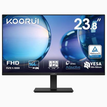 KOORUI New 22 Inch Computer Monitor FHD 1080P 120Hz PC Gaming Screen VA Panel Ultra-Slim Display 4000:1 Contrast Ratio with Adpitive Sync (HDMI/VGA/VESA Compatible 100x100mm/Audio Out), Tilt, Black