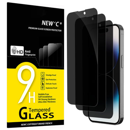 NEW'C 3 Pack Designed for iPhone 12,iPhone 12 Pro Screen Protector (6.1"), Enhanced Tempered Glass Protection, Case Friendly Bubble Free Ultra Resistant