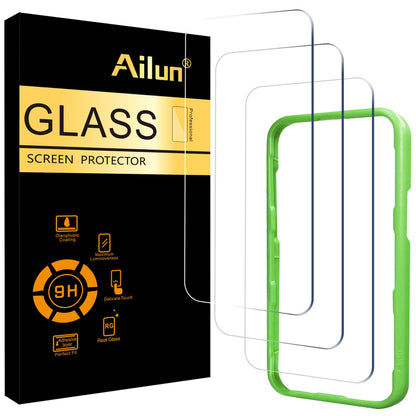 Ailun Screen Protector for iPhone 17e / iPhone 16e / iPhone 14 / iPhone 13 / iPhone 13 Pro [6.1 Inch] Display 3 Pack Tempered Glass, Case Friendly [Not for iPhone 16 6.1 Inch]
