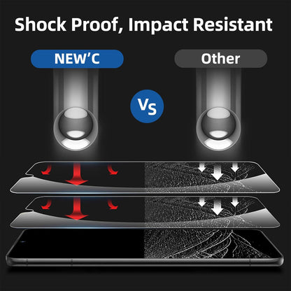 NEW'C 3 Pack Designed for iPhone 12,iPhone 12 Pro Screen Protector (6.1"), Enhanced Tempered Glass Protection, Case Friendly Bubble Free Ultra Resistant