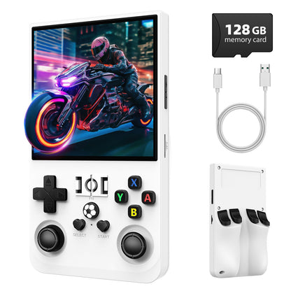 R36MAX Retro Handheld Game Console, 4.0 Inch IPS Screen Retro Gaming Console,Linux System, 4000mAh Battery Portable Pocket Mini Arcade, Built-in 128G,Retro Black