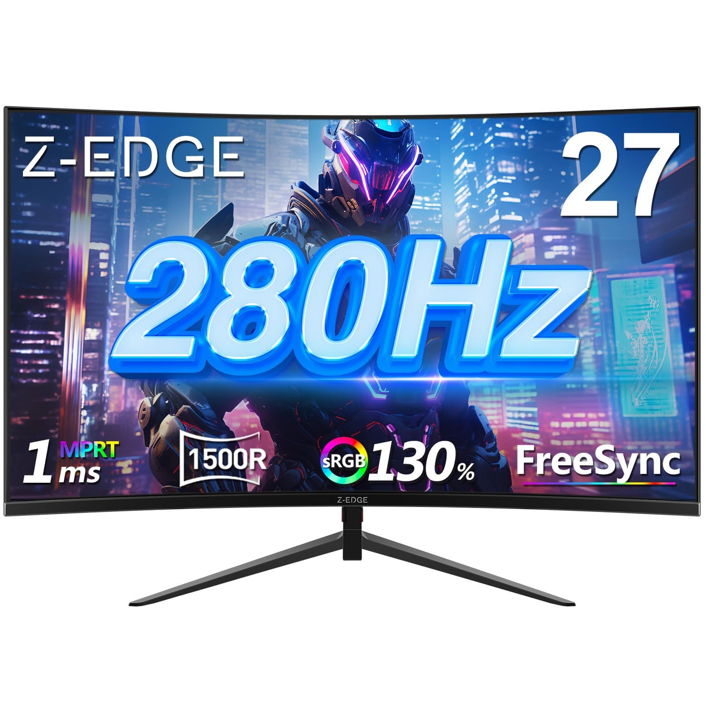 Z-Edge 34" Curved Gaming Monitor, WQHD 1440P 240Hz 165Hz Computer Monitor, MPRT 1ms, 21:9 Aspect Ratio, 1500R，16.7M Colors, 4000:1 Contrast, AG34P Edgeless, Height Adjustable 2X DP and 2X HDMI