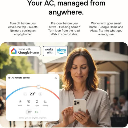 Layla Smart Air Conditioner Controller | WiFi Remote & Sensor | Wireless AC Controller, Home Energy-Saving Cooling Device | Quick & Easy Installation Maintains Comfort & Control for Mini Split