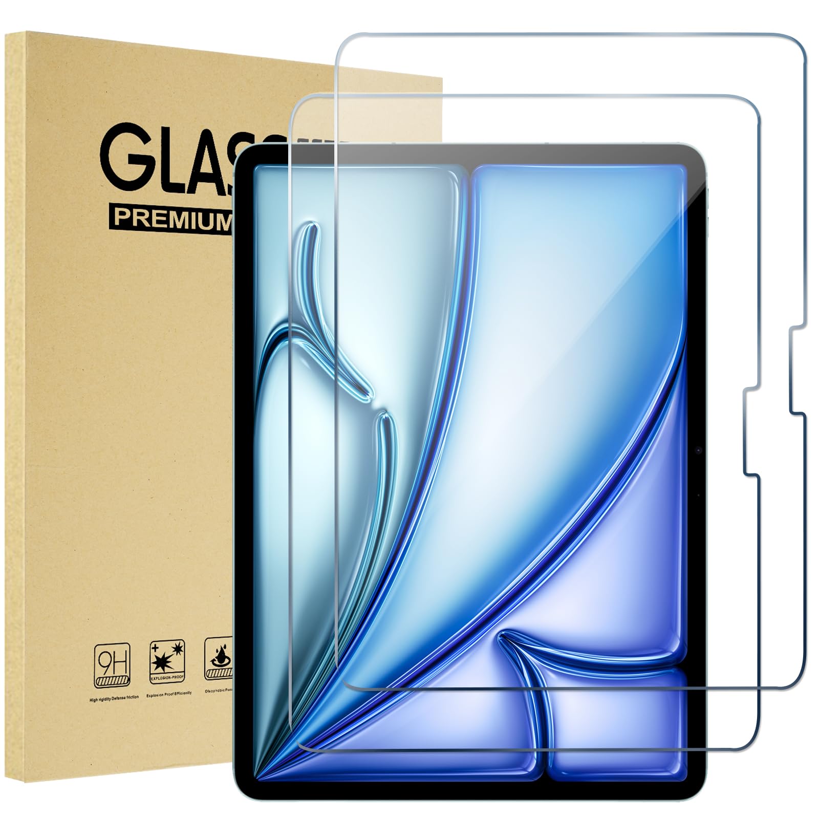 ProCase 2 Pcs Screen Protector for iPad A16 2025 11th Generation 11 Inch/iPad 10th 2022 10.9 Inch, Tempered Glass Film Guard -Clear