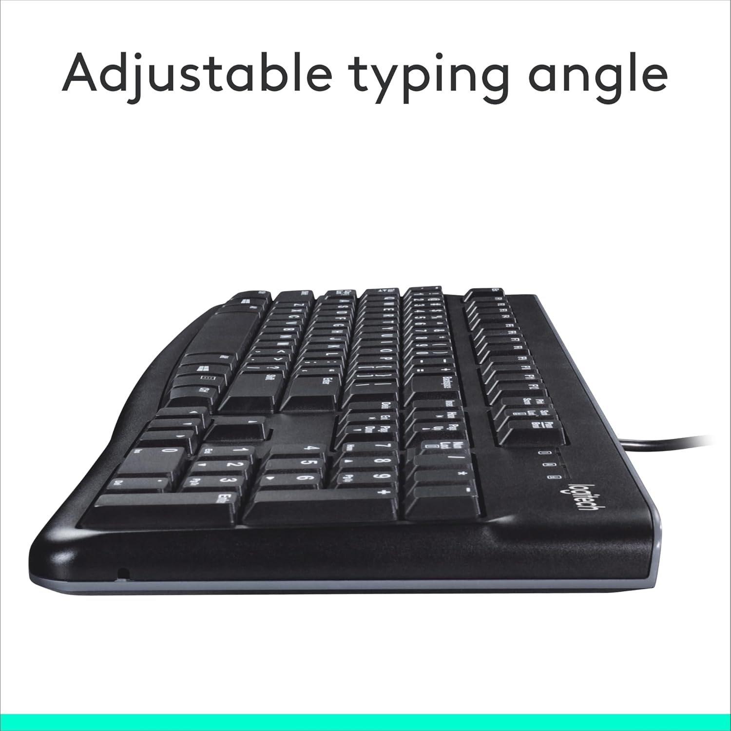 Logitech K120 Wired Keyboard for Windows, USB Plug-and-Play, Full-Size, Spill-Resistant, Curved Space Bar, Compatible with PC, Laptop - Black