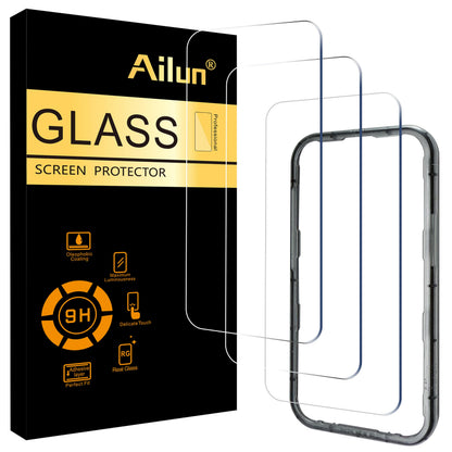 Ailun Screen Protector for iPhone 17e / iPhone 16e / iPhone 14 / iPhone 13 / iPhone 13 Pro [6.1 Inch] Display 3 Pack Tempered Glass, Case Friendly [Not for iPhone 16 6.1 Inch]