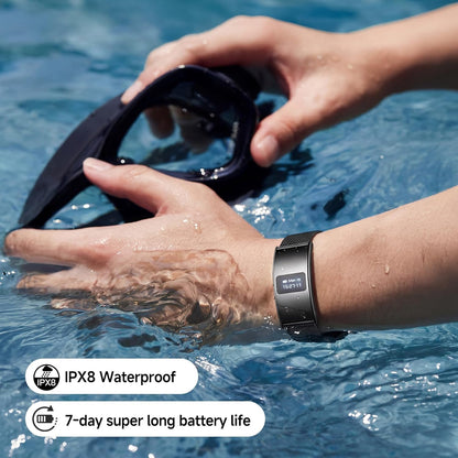 Smart Bracelet, Subscription-Free 24/7 Health Tracking, Heart Rate, SpO2, HRV & Sleep Tracker with IPX8 Waterproof, Wearable Activity & Fitness Tracker, 7-Day Battery, 2 Bands