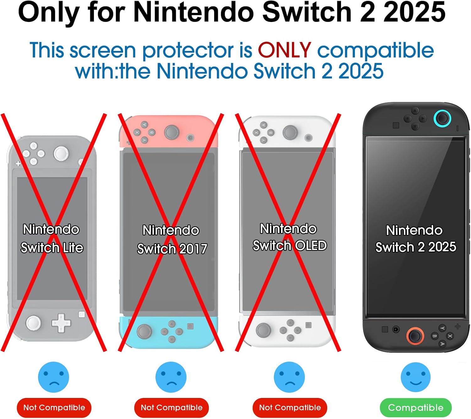 amFilm Auto-Alignment OneTouch for Nintendo Switch 2 Screen Protector [7.9''] 2025 Tempered Glass, Accessories, 30 seconds Installation, Bubble Free, Scratch Resistant, Touch Sensitive, Transparent [2 Pack]