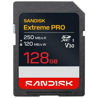 SANDISK 128GB Extreme PRO SDXC UHS-I Memory Card - C10, U3, V30, 4K UHD, SD Card - SDSDXXD-128G-GN4IN