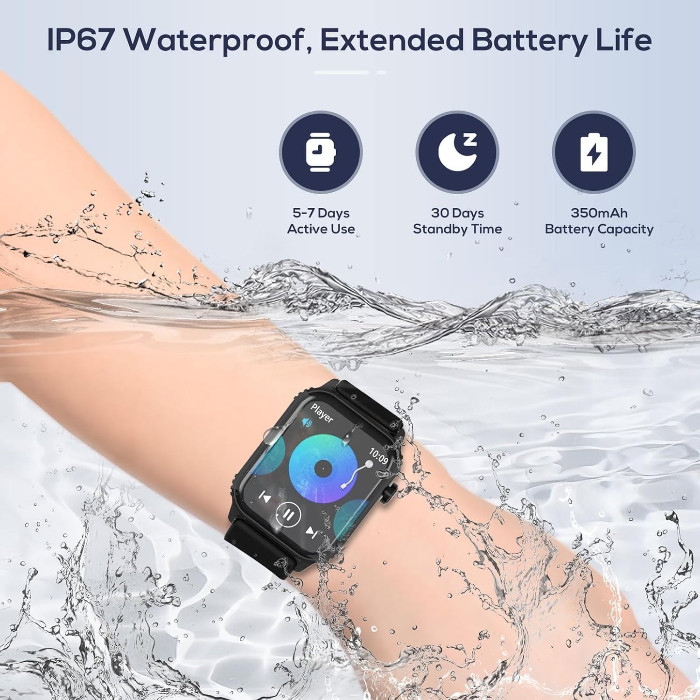 TRAUSI Smart Watch for Men, 120 Sports Modes Smartwatch with 1.83" HD, Alexa Built-in, Heart Rate/Sleep Monitor, IP67 Waterproof, Bluetooth Call & Music Control Fitness Watch for iPhone/Android Black