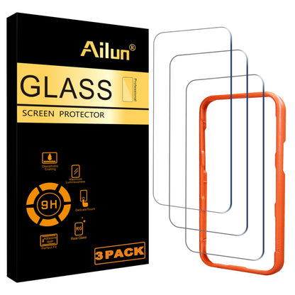 Ailun Screen Protector for iPhone 17e / iPhone 16e / iPhone 14 / iPhone 13 / iPhone 13 Pro [6.1 Inch] Display 3 Pack Tempered Glass, Case Friendly [Not for iPhone 16 6.1 Inch]