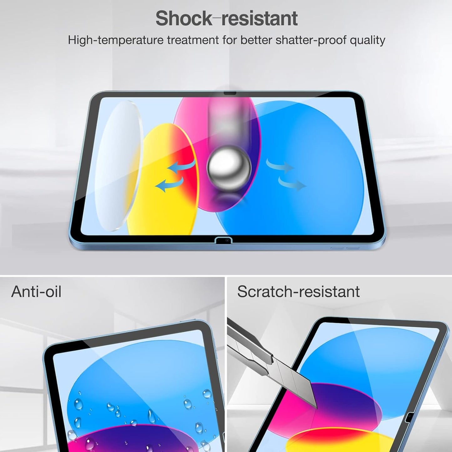 ProCase 2 Pcs Screen Protector for iPad A16 2025 11th Generation 11 Inch/iPad 10th 2022 10.9 Inch, Tempered Glass Film Guard -Clear