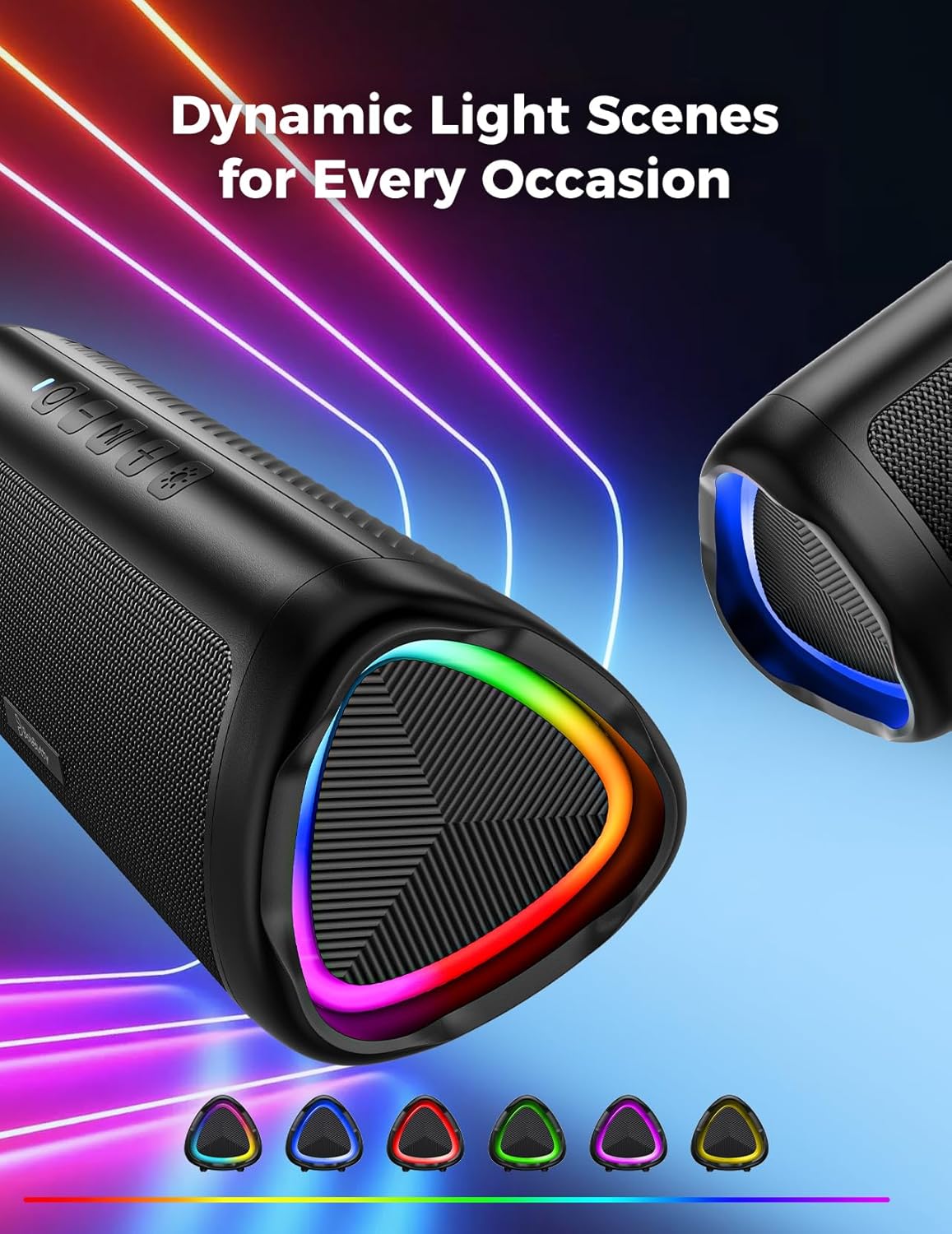 BolaButty Bluetooth Speaker Portable Wireless, IPX5 Waterproof, Up to 20H Playtime, TWS Pairing, BT5.3, for Home/Party/Outdoor/Camping/Beach Essentials, Birthday Gift (Black)