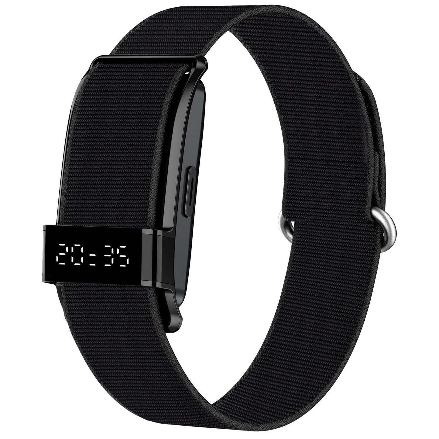 Fitness Trackers Smart Wristband with Hidden Screen(Wrist-Raise Screen Activation) Activity & Sleep Tracker with Heart Rate/HRV/Blood Oxygen, Vibration Alerts, Free APP Black (Universal Size)