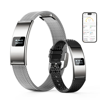 Smart Bracelet, Subscription-Free 24/7 Health Tracking, Heart Rate, SpO2, HRV & Sleep Tracker with IPX8 Waterproof, Wearable Activity & Fitness Tracker, 7-Day Battery, 2 Bands