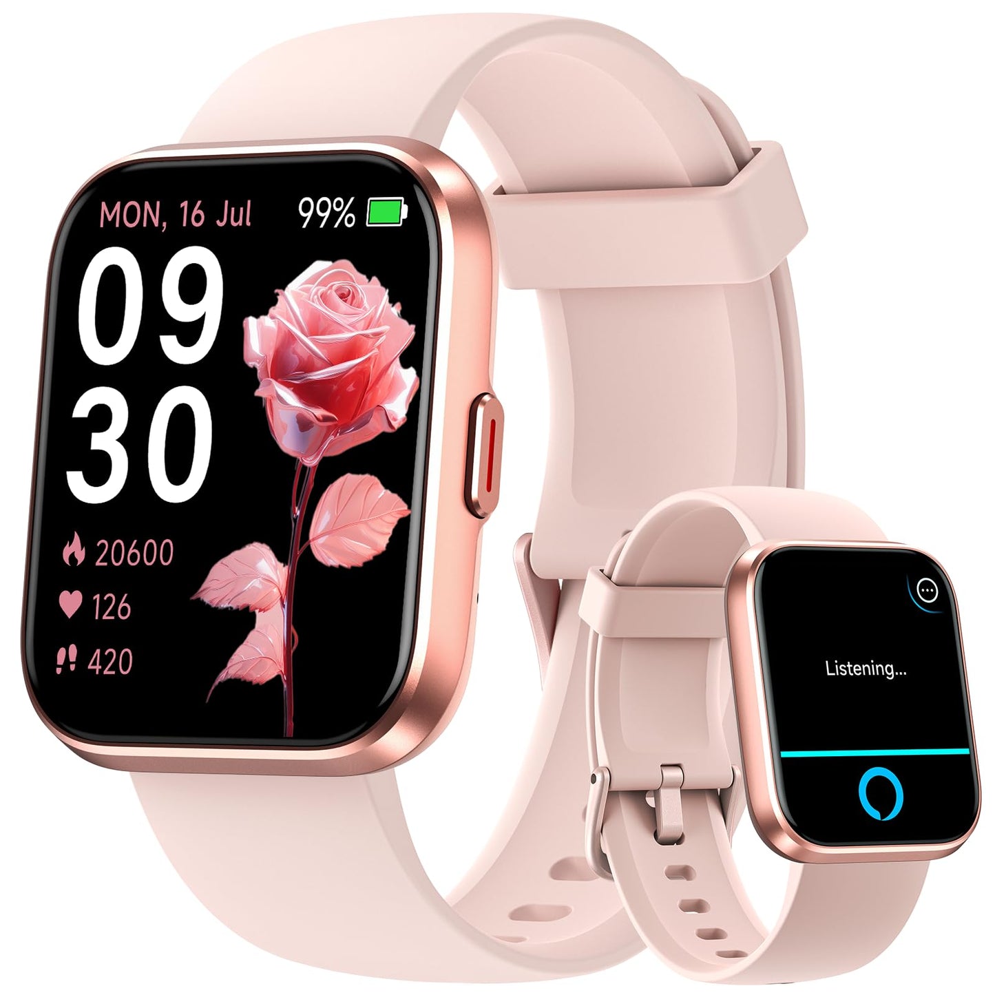 Smart Watches for Men Android & iPhone, 1.8" HD Alexa Built-in Smartwatches Fitness Tracker Watch with Bluetooth Calls, IP68 Waterproof, Heart Rate/Sleep/SpO2 Monitor, 110 Sport Modes - Black