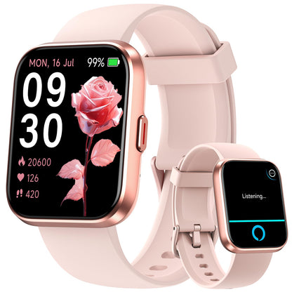 Smart Watches for Men Android & iPhone, 1.8" HD Alexa Built-in Smartwatches Fitness Tracker Watch with Bluetooth Calls, IP68 Waterproof, Heart Rate/Sleep/SpO2 Monitor, 110 Sport Modes - Black