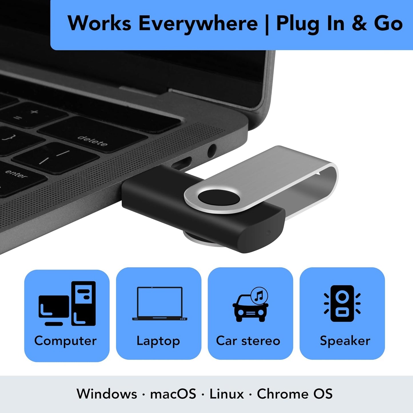 Enfain 16GB USB 2.0 Flash Drive 10 Pack | Swivel Thumb Drives with 31 Labels | Gift-Ready Packaging for Corporate Events, Office & Team Distributions (Black)